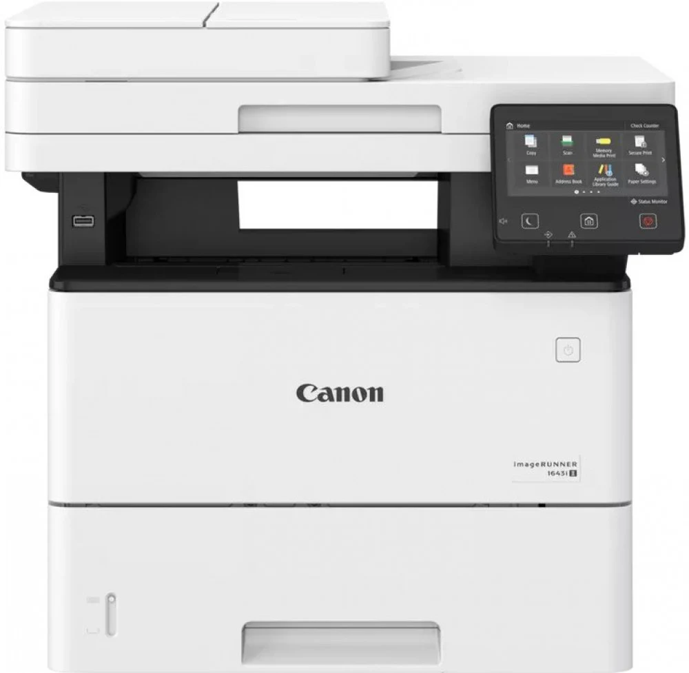 Монохромное МФУ, Canon, imageRUNNER 1643iii, 5160C007AA, Лазерное, A4, 43 стр./мин., Подача 650 листов, Двусторонний автоподатчик документов, Сенсорный дисплей 5", 800 МГц CPU, 1 ГБ RAM, USB 2.0, Et