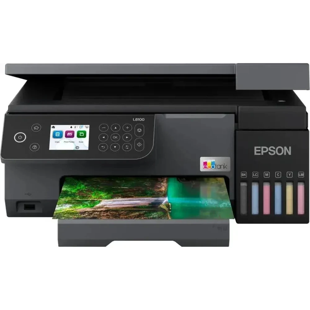 МФУ струйный EPSON EcoTank L8100 (A4, 6цв, принтер/копир/сканер, 5760x1440dpi, до 22ppm, СНПЧ, WiFi, USB) (C11CK94402)