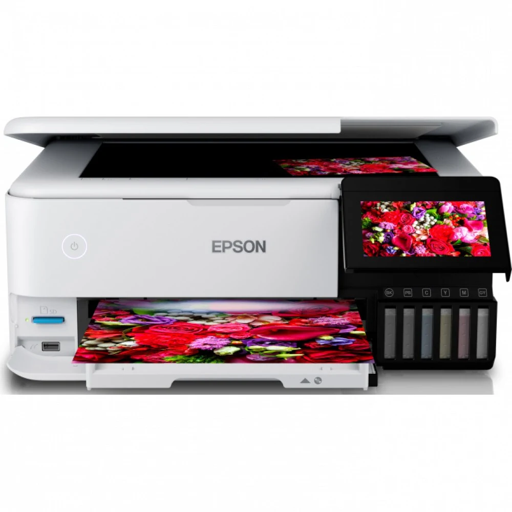 МФУ струйный Epson L8160 (A4, 6цв., принтер/сканер/копир, 5760х1440dpi, 32(32)ppm, Duplex, СНПЧ, WiFi, Lan, USB) (C11CJ20404)