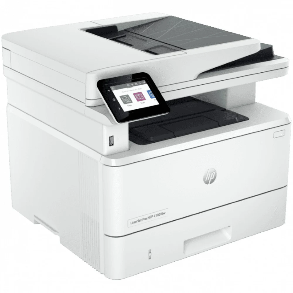 МФУ HP LaserJet Pro MFP M4103fdw 2Z629A (A4, Printer/Scanner/Copier/ADF/Fax, 1200 dpi, 38 ppm, 512 Mb, 1200 MHz, tray 100+250 pages, USB+Ethernet+WiFi, Duplex, месячная нагрузка 80K pages, стартовый