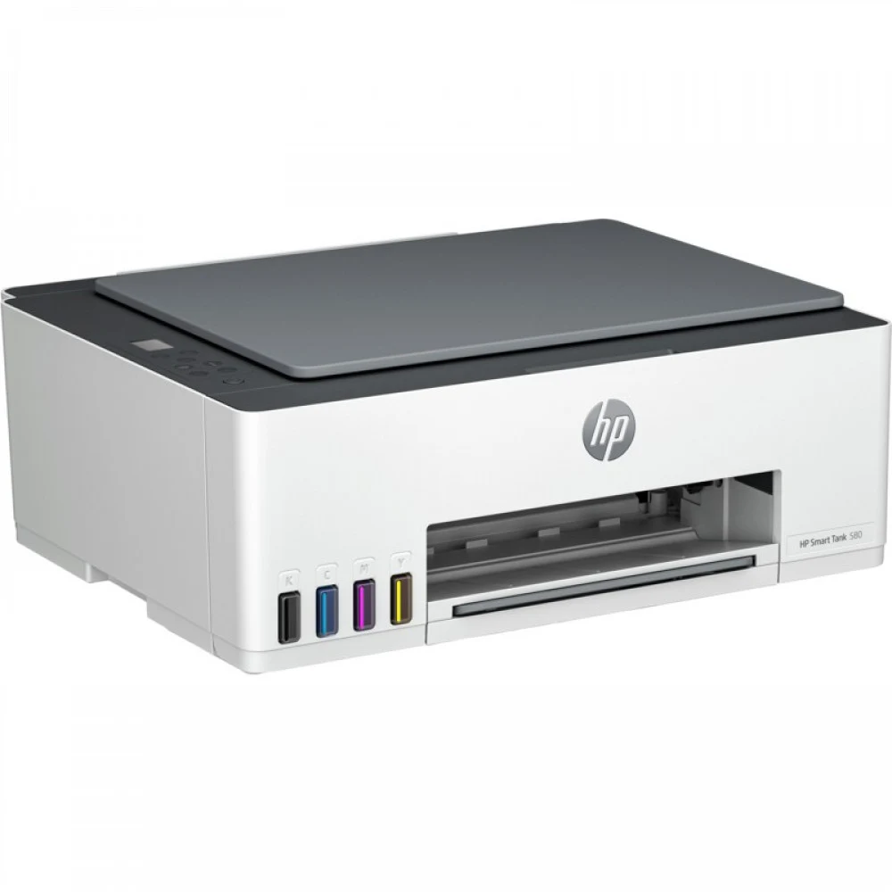 МФУ HP 1F3Y2A Smart Tank 580 Wireless (A4), /White with grey cover/, Color Ink Printer/Scanner/Copier, 1200 dpi, 12/5 ppm, 980MHz, Duty 1000p, Tray 800, USB, WiFi, Bluetooth