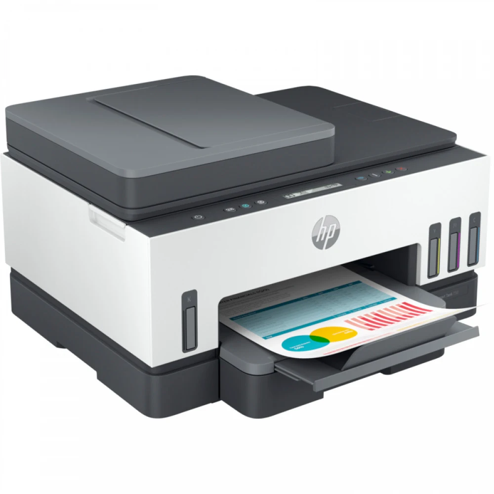HP Smart Tank 750 All-in-One Printer (p/c/s , A4 15(9ppm), duplex, dual-band Wi-Fi, ADF, ethernet, tray 250, 1y war, cartr. B & CMY in box)