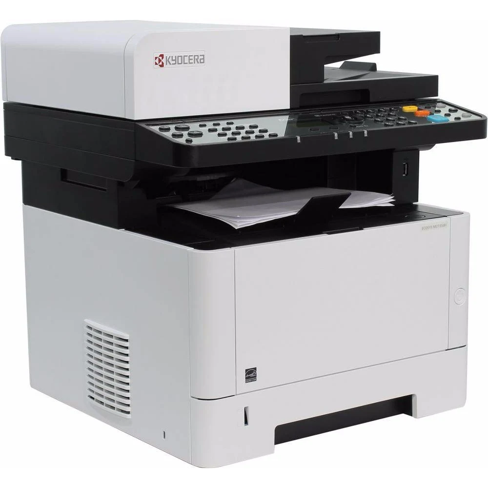 МФУ лазерное Kyocera ECOSYS M2135dn (A4), монохромное, Printer/Scanner/Copier, 1200x1200 dpi, 35 ppm, 512 MB, 800 MHz, tray 100+250 sheets, ADF 50 sheets, USB+Ethernet, Duplex, EcoPrint, drum 100k,