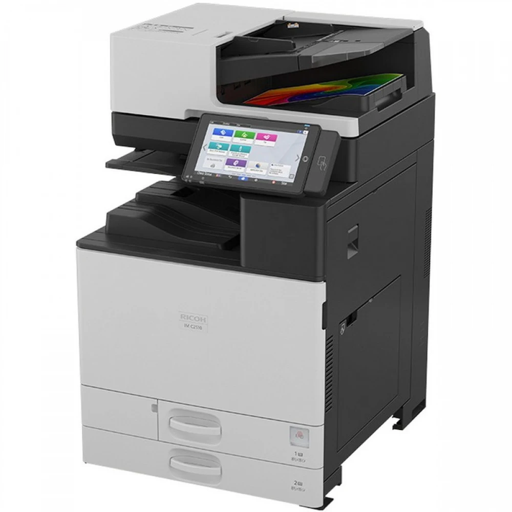 Цветное лазерное МФУ Ricoh IM C2510,25 стр./мин. (копир, принтер, сканер) реверсивный автоподатчик 100л, дуплекс, две кассеты по 550листов, ручной лоток 100л, память 6Гб, жесткий диск SSD 250 Гб, се
