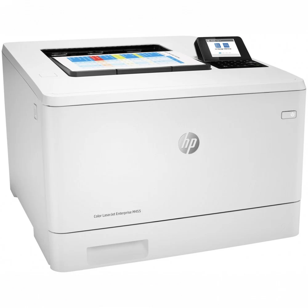 HP Color LaserJet Enterprise M455dn (A4, 600x600 dpi, 27(27)ppm, 1,25Gb, 2trays 50+250, Duplex, USB/GigEth, cart. in box B 2400, CMY 2100, drivers/software not included)