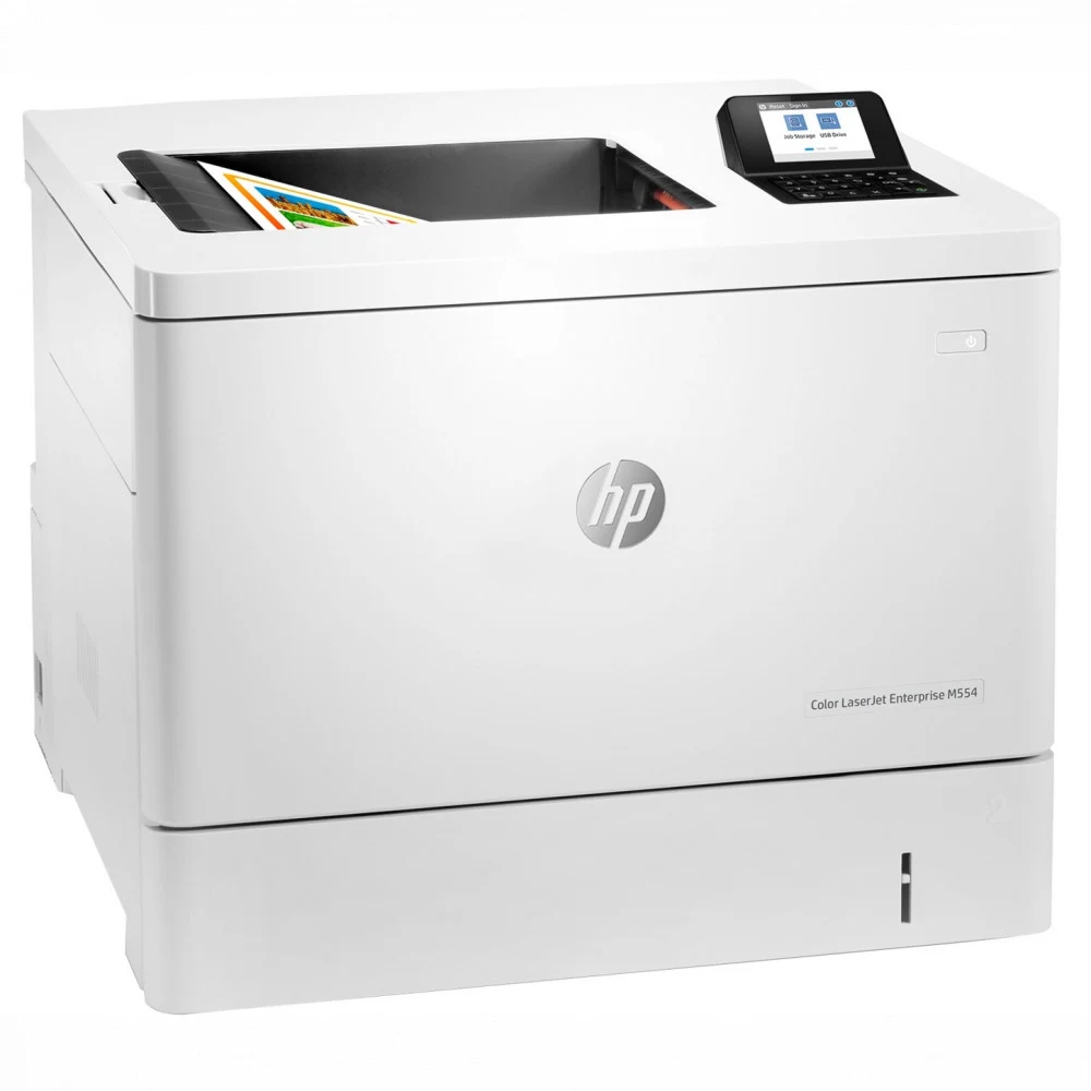 HP Color LaserJet Enterprise M554dn [7ZU81A#B19] (A4, 1200dpi, ImageREt 3600, 33(33) ppm, 1 Gb, 2 trays 100+550, Duplex, USB/GigEth, 1y warr, cart.5,5KB&3,5KCMYp.inbox, repl. B5L23A)