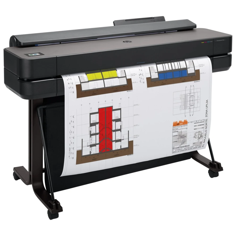 Широкоформатный принтер (Плоттер) HP DesignJet T650 Printer (36",4color, 2400x1200dpi, 1Gb, 25spp(A1),USB/ GigEth/ Wi-Fi, подставка, media bin, rollfeed, sheetfeed, tray50(A3/A4), авто-отрезчик, GL/