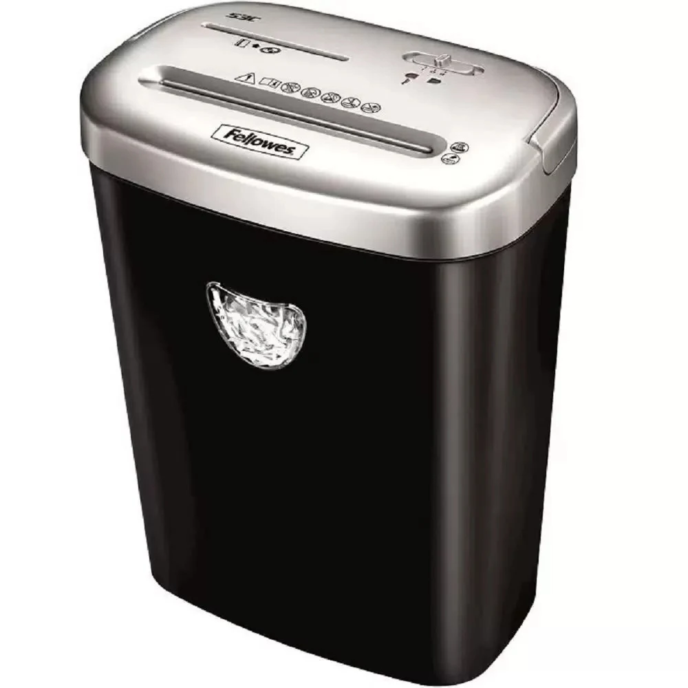 FS-46531 - Уничтожитель документов Fellowes PowerShred 53C, DIN P-4, 4х35мм, 10 лст., 23 лтр.,уничт.: скобы,скр., пл.карты,CD