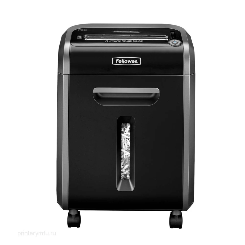 Шредер Fellowes 79Ci, DIN P-4, 4х38 мм, 14 лст., 23 лтр., 100% Jam Proof™, SafeSense™ , уничт.: скобы, пл.карты, скрепки, CD