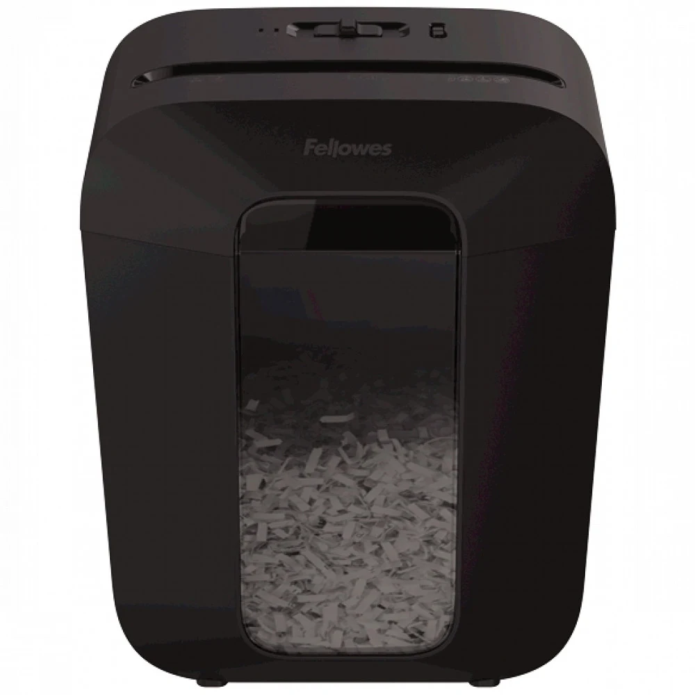 Fellowes Шредер PowerShred LX50 FS-44060(01), черный {DIN P-4, 4х37мм, 9лст., 17 лтр., уничт.: скрепки,скобы,карты}
