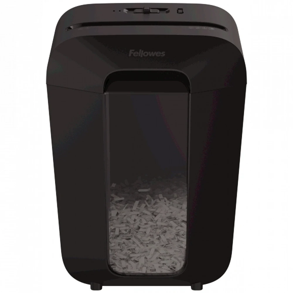 Fellowes Шредер PowerShred LX70 FS-44075(01), черный {DIN P-4, 4х37мм, 11 лст., 18 лтр., уничт.: скрепки,скобы,карты}