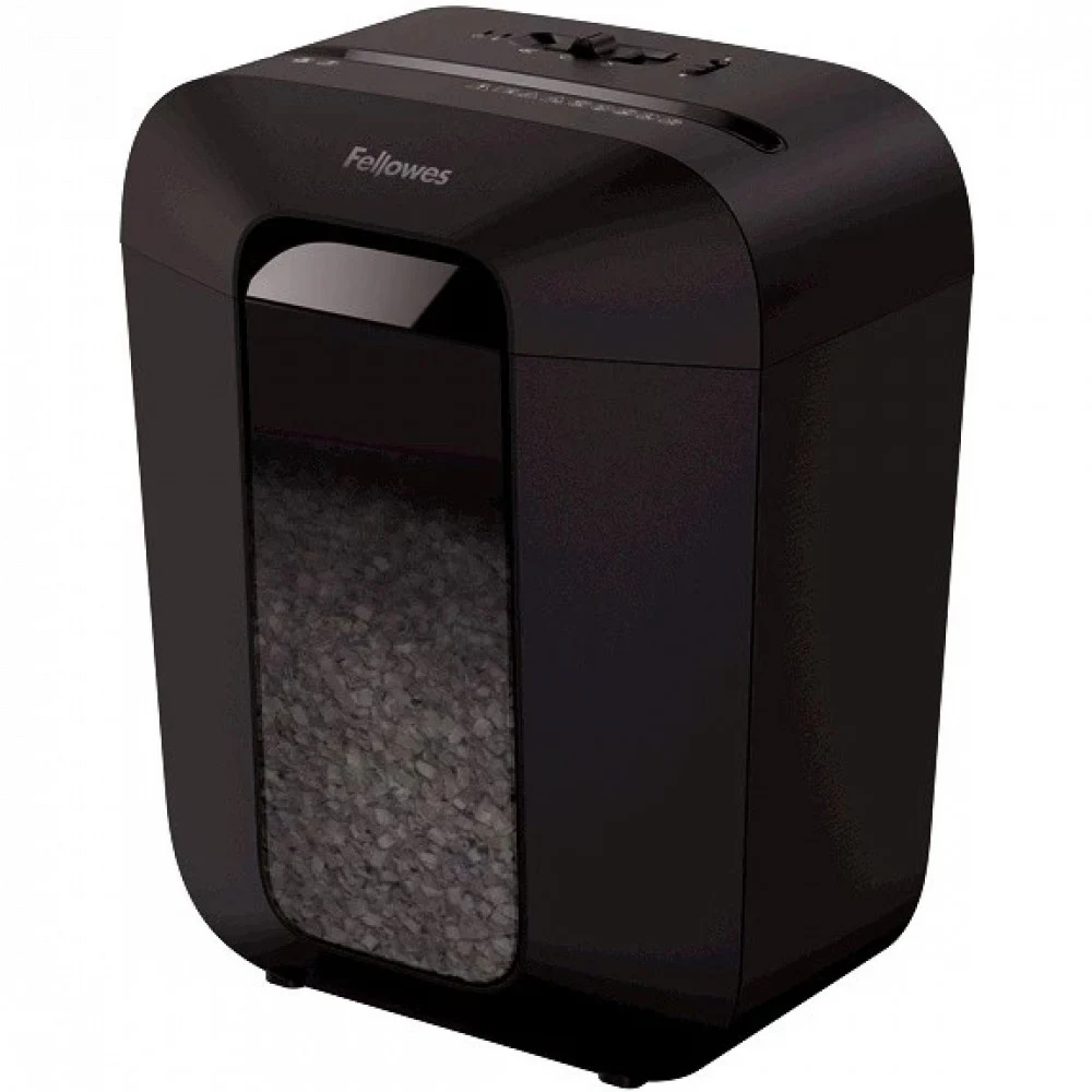 Шредер Fellowes PowerShred Р-42С черный (секр.P-4) фрагменты 8лист. 15лтр. скрепки скобы пл.карты
