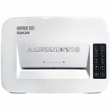 Шредер Office Kit S243N 3,9х38 белый (секр.P-4) фрагменты 35лист. 35лтр. скрепки скобы пл.карты CD