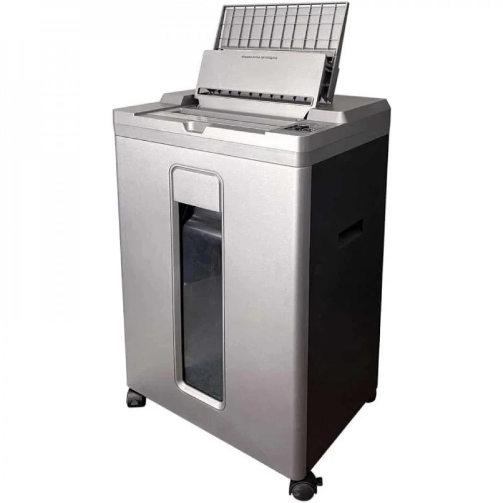 Шредер Office Kit SA200 (1,9х10) серый/черный с автоподачей (секр.P-5) фрагменты 200лист. 23лтр. пл.карты