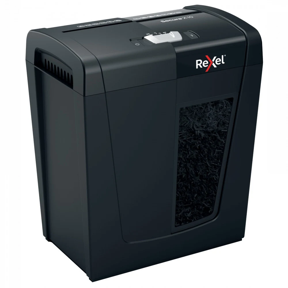 !!! ОПИСАНИЕ НЕПОЛНОЕ - SHRp P-4 Rexel Secure X10 Шредер Поперечная резка, уровень секретности P-4. Размер фрагментов 4x40 мм. Корзина объемом 18 литров (вмещает 150 измельченных листов формата A4).