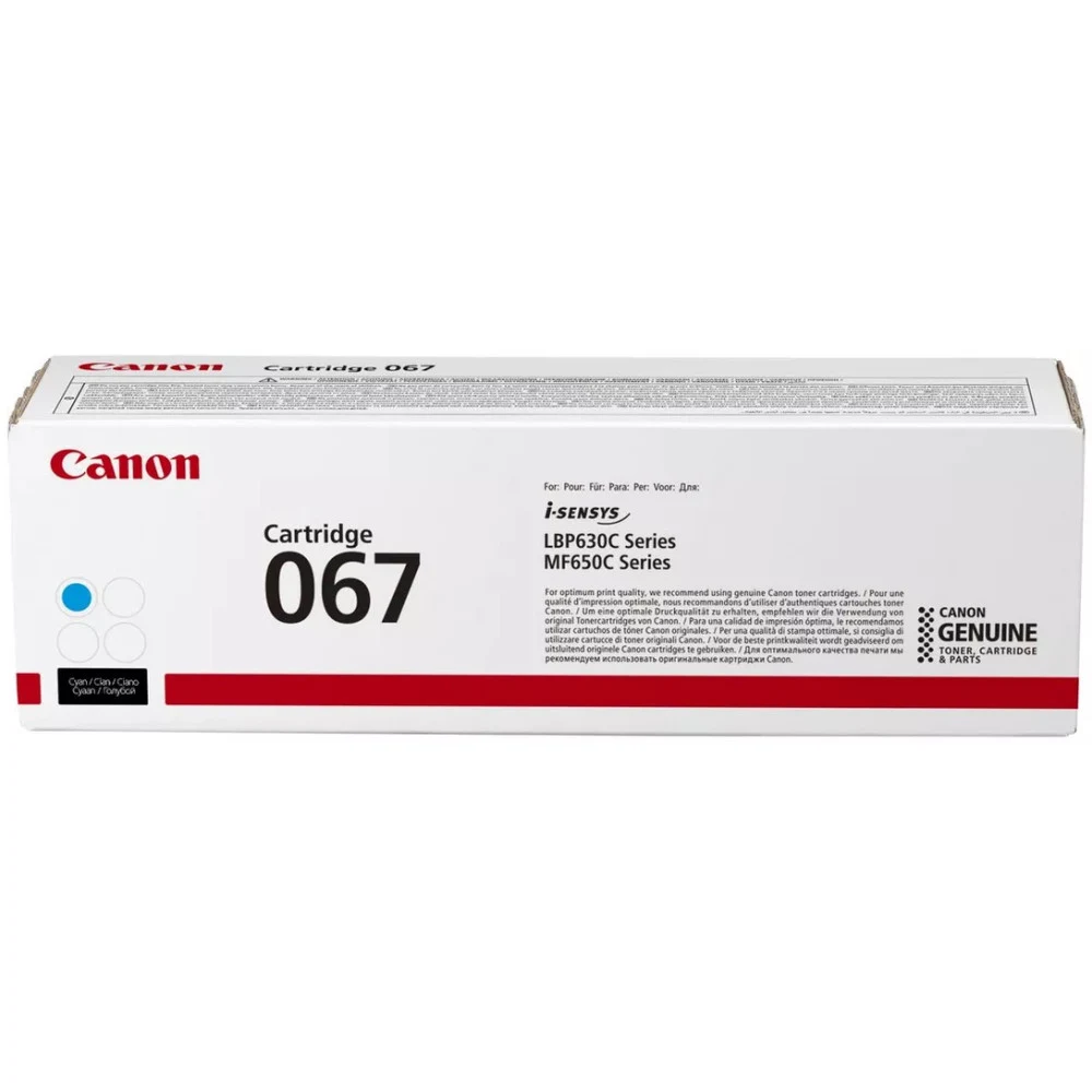 Картридж лазерный Canon 067C 5101C002 голубой бар.в компл. (1250стр.) для Canon LBP631/633/MF651/655/657