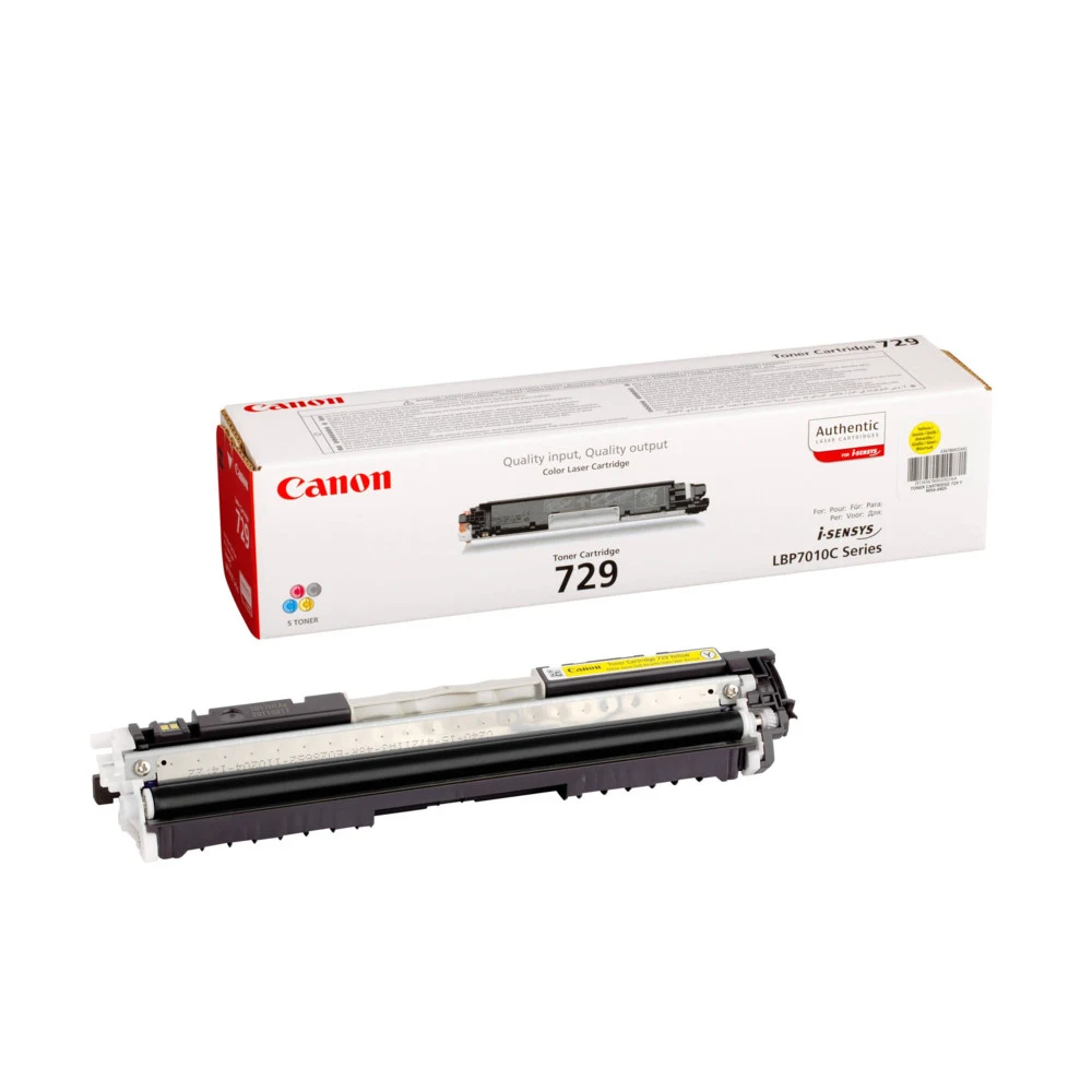 КартриджCanon/729Y/Лазерныйцветной/желтый Совместимость: Canon LBP7018C, LBP7010C Ресурс (при 5% заполненности листа): 1200 Тип: Картридж Цвет: Желтый
