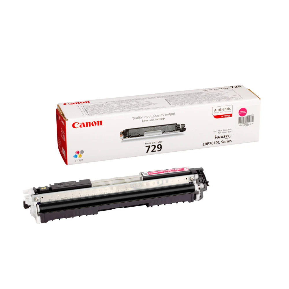 КартриджCanon/729M/Лазерныйцветной/пурпурный Совместимость: Canon LBP7018C, LBP7010C Ресурс (при 5% заполненности листа): 1200 Тип: Картридж Цвет: Пурпурный