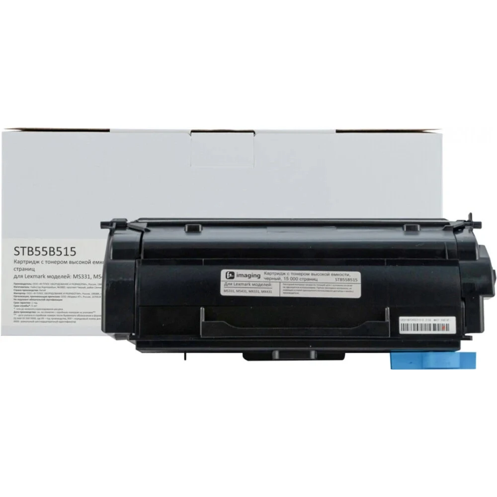 Картридж Fplus черный, 15000 стр. для Lexmark MS331, MS431, MX331, MX431 (аналог 55B5H0E), для F+ M40adn3L, Fplus MB401/MB402, PB401