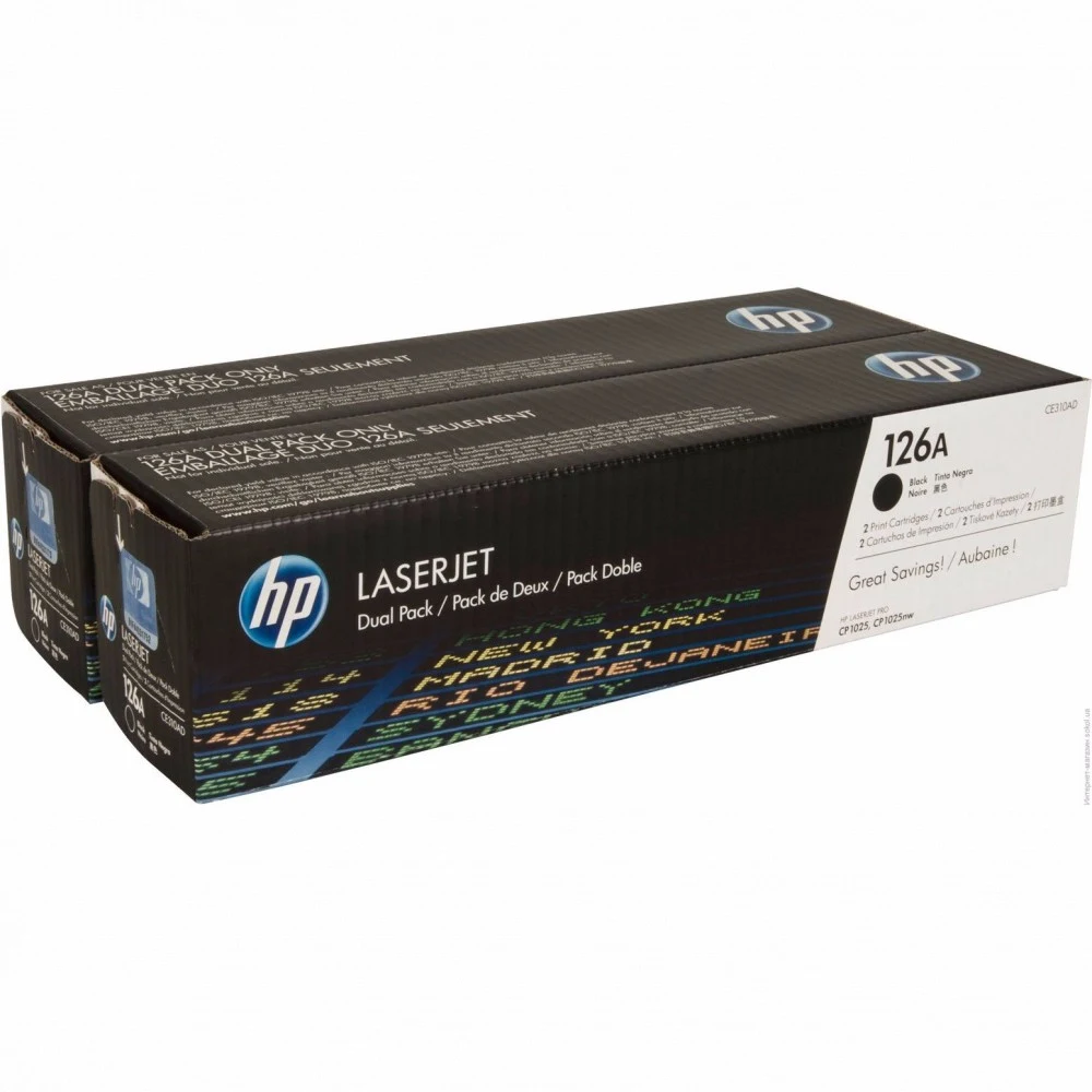 HP 126A Black Dual Pk LJ Toner Cartridge