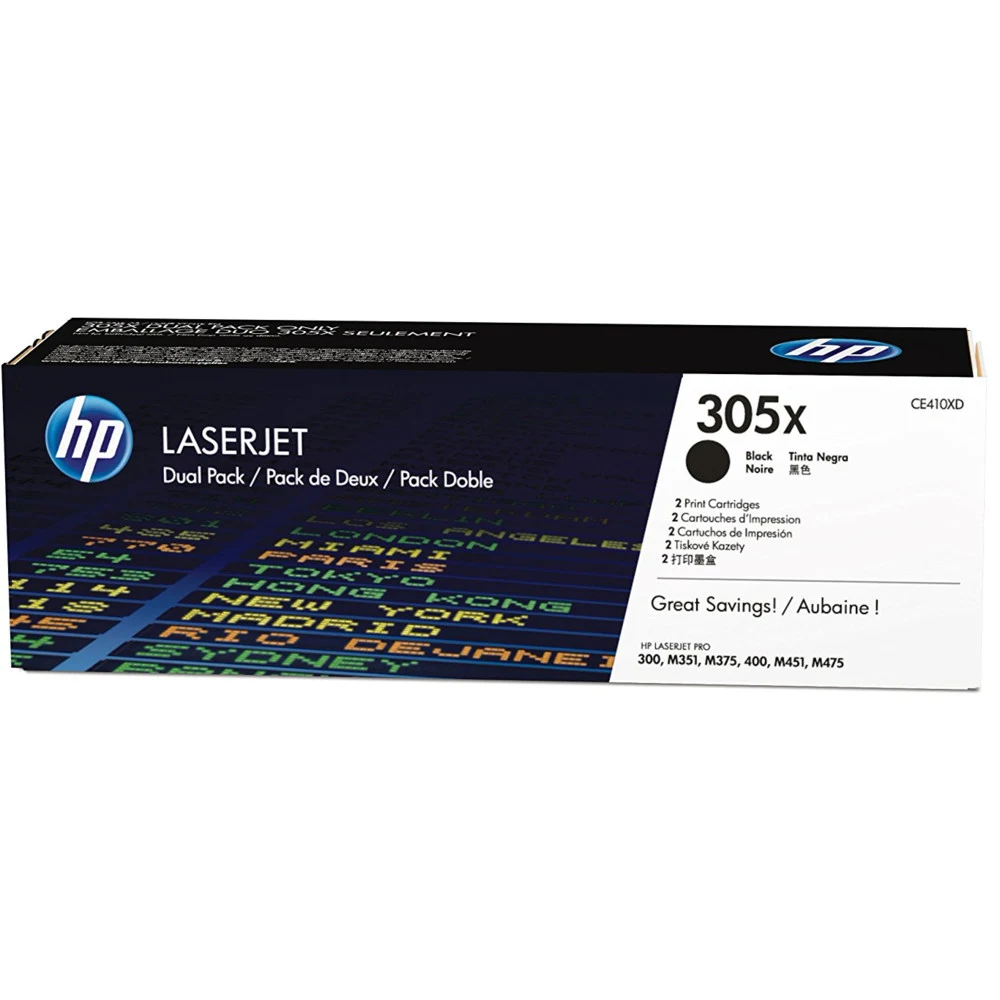 CE410XD №305X Двойная упаковка картриджей для HP LJ PRO 300 color M351/ MFP M375, PRO 400 color M451