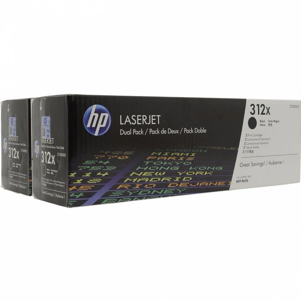 CF380XD Двойная упаковка картриджей HP №312XD, Черного цвета для LaserJet Pro M476 (4'400стр.) увели