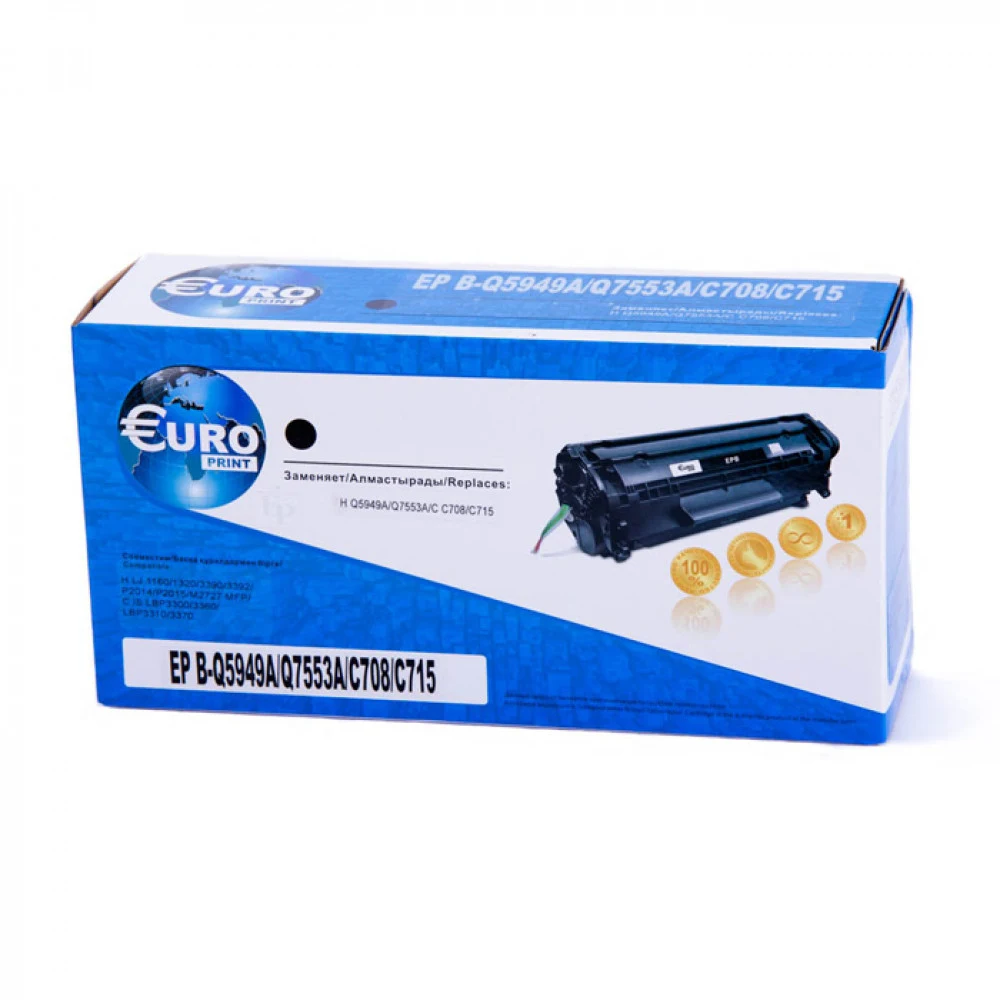HP Q5949A Black Print Cartridge for LaserJet 1160/1320/3390/3392, up to 2500 pages.