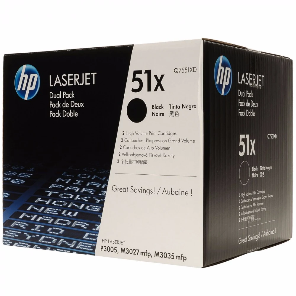 Q7551XD № 51X Двойная упаковка картриджей к HP mpf P3005/ M3027/ M3035 (2*13000 стр.)