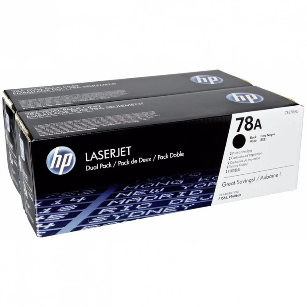 78A Dual Black Print Cartridge for LaserJet 1566/1606/1536, up to 2100 pages. Упаковка из двух картриджей.