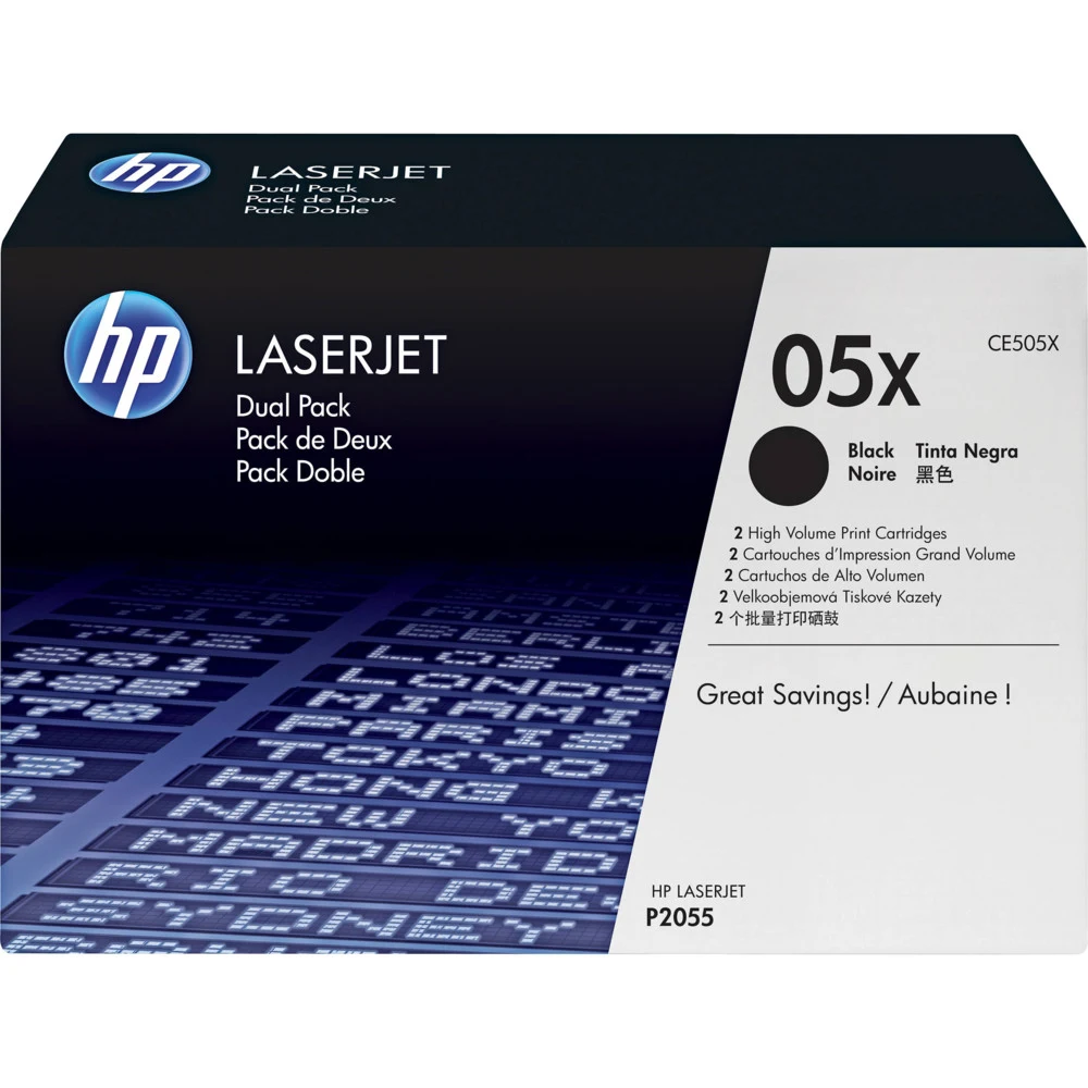 Тонер-картридж набор из 2 шт/ HP LaserJet CE505X Dual Pack Black Print Cartridge