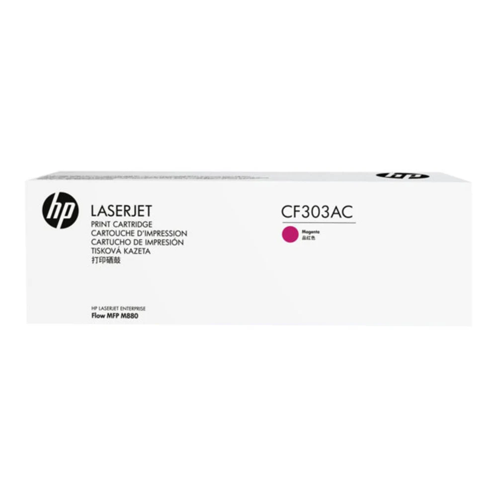 HP 827A Mgn Contract LJ Toner Cartridge HP CF303AC Magenta Contract LaserJet Toner Cartridge. HP CLJ Enterprise flow MFP M880z standard capacity 32000 ISO page magenta crtg. For authorize contract s