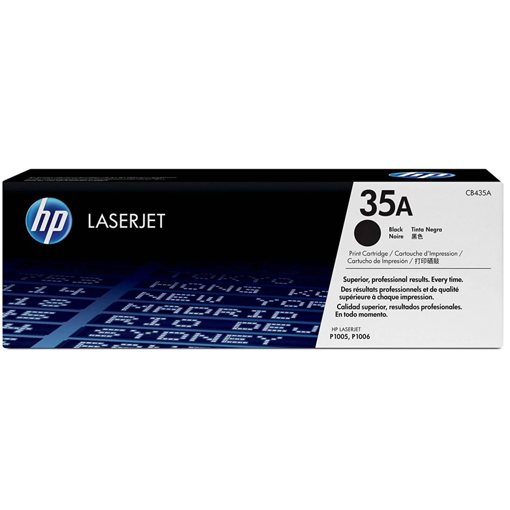 35A Blk Dual Pack for LaserJet P1005/P1006, up to 2x1500 pages. HP 35A Blk Dual Pack for LaserJet P1005/P1006, up to 2x1500 pages.