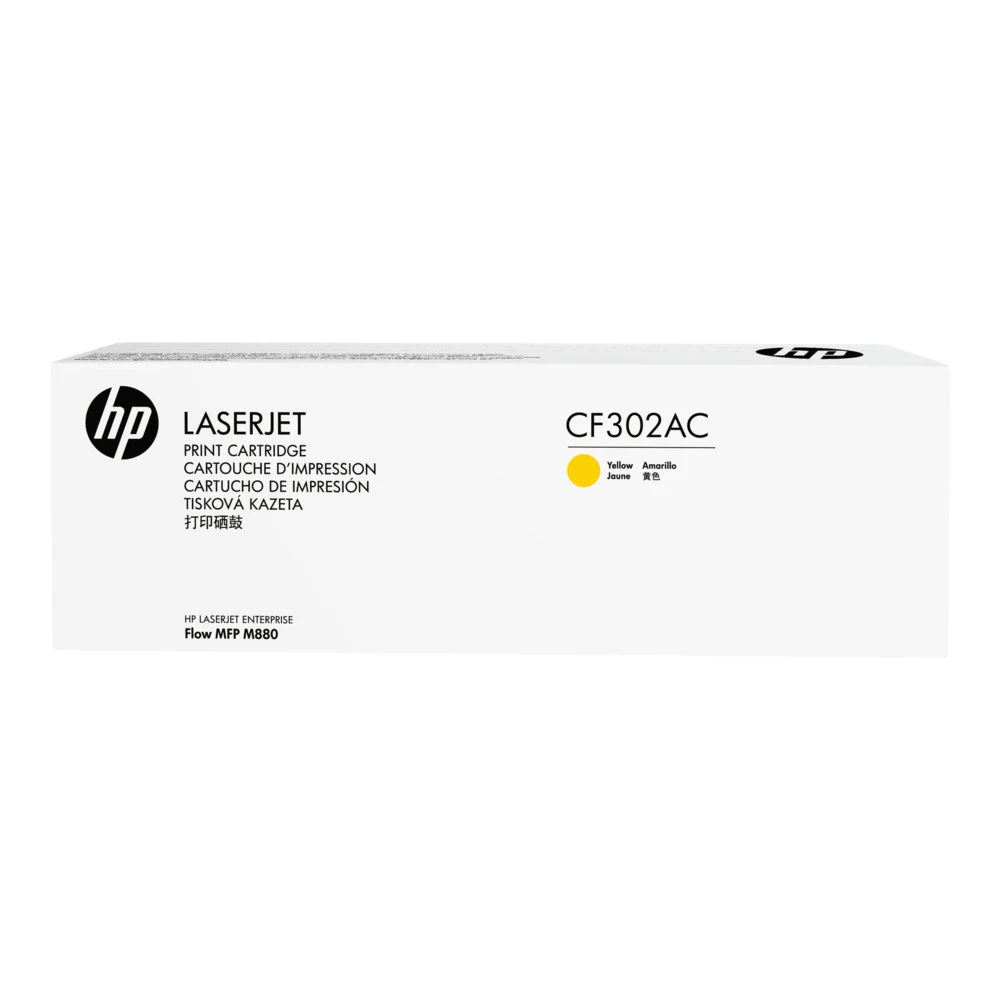 HP 827A Ylw Contract LJ Toner Cartridge HP CF302AC Yellow Contract LaserJet Toner Cartridge. HP CLJ Enterprise flow MFP M880z standard capacity 32000 ISO page yellow crtg. For authorize contract sal