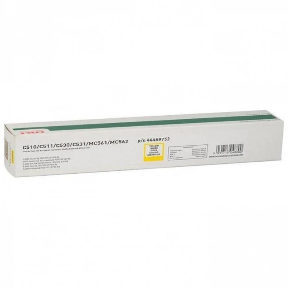 44469752/44469722 Тонер-картридж Oki желтый для Oki C510/530/MC561 и С511/531/MC562 на 5,000 стр. A