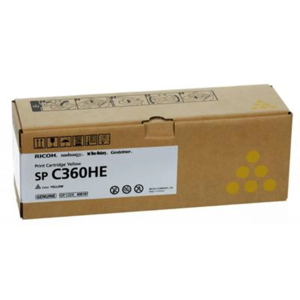 Картридж лазерный Ricoh SP C360HE 408187 желтый (6000стр.) для Ricoh SP C360DNw/C360SNw/C360SFNw/C361SFNw