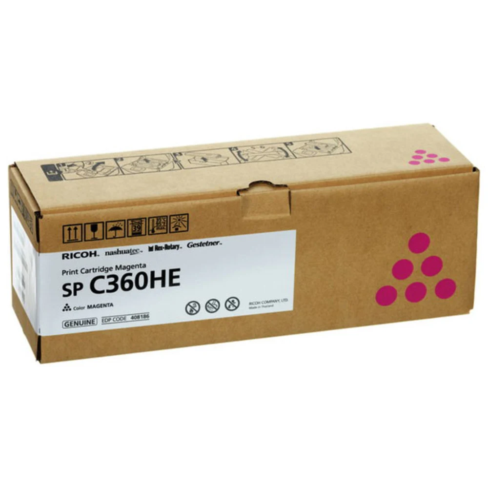 Картридж лазерный Ricoh SP C360HE 408186 пурпурный (6000стр.) для Ricoh SP C360DNw/C360SNw/C360SFNw/C361SFNw