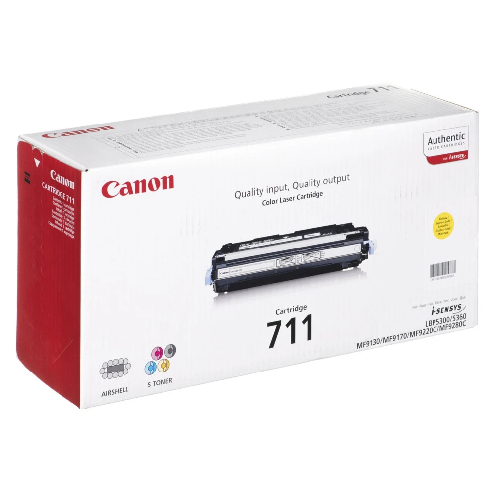 Тонер-картридж Canon 711 Y желтый, 6000 стр., для Canon i-SENSYS LBP5300/LBP5360/MF9130/MF9170/MF9220/MF9280Cdn MF9280