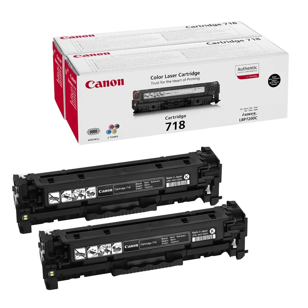 2662B005 - Тонер-картридж 718 Bk H черный для Canon LBP-7200. Чёрный. 3400 страниц. Двойная упаковка.