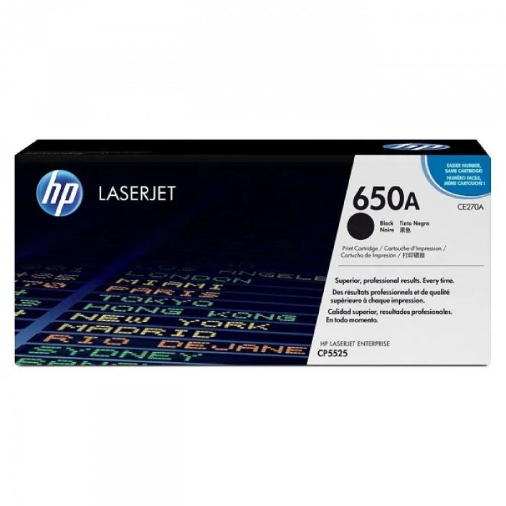 Картридж лазерный HP 650A CE270AH черный (13500стр.) для HP CLJ Ent CP5525/M750 (т (плохая упаковка)