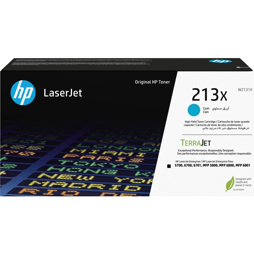 HP W2131X 213X Cyn Original LaserJet Toner Crtg for Color LaserJet Ent 5700/5800/6700/6800, up to 6000 pages