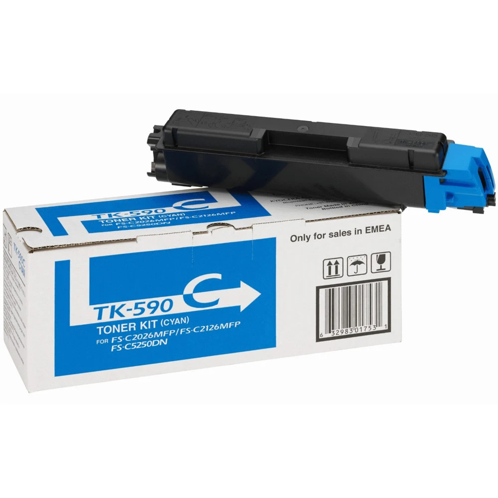 Картридж Kyocera Тонер-картридж TK-590C 5 000 стр. Cyan для FS-C2026MFP/C2126MFP/C2526MFP/C2626MFP/C5250DN, P6026CDN/P6526CDN