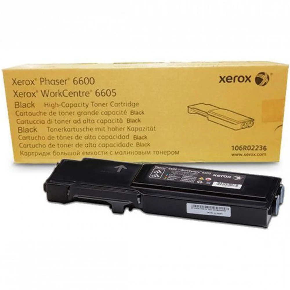 Тонер-картридж повышенной емкости, Xerox, 106R02236 (чёрный), Для Xerox Phaser 6600, WorkCentre 6605, 8 000 страниц (А4)