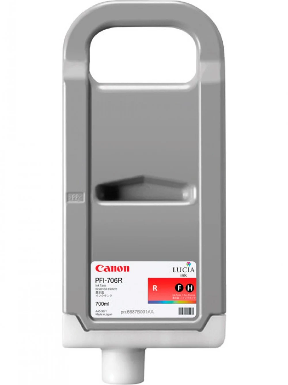 Картридж для плоттера Canon PFI-706R Red для Canon imagePROGRAF iPF8400, iPF8400S, iPF8400SE, iPF9400, iPF940 700 мл красный