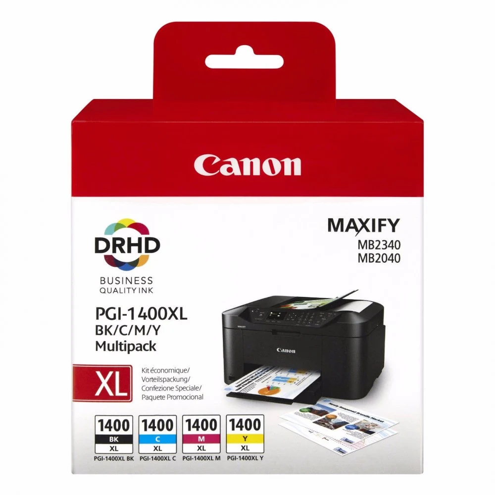 Картридж струйный Canon PGI-1400XL BK/C/M/Y 9185B004 черный/голубой/пурпурный/желтый набор для Canon Maxify МВ2040/2340