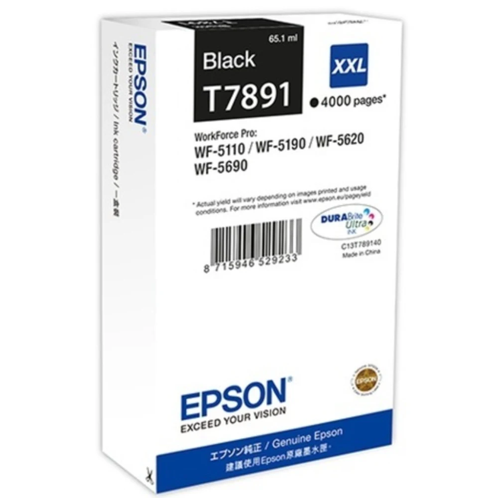Картридж струйный экстраповышенной емкости Epson C13T789140, WF-5xxx Series Ink, ресурс по ISO/IEC 19752 4000стр.черный