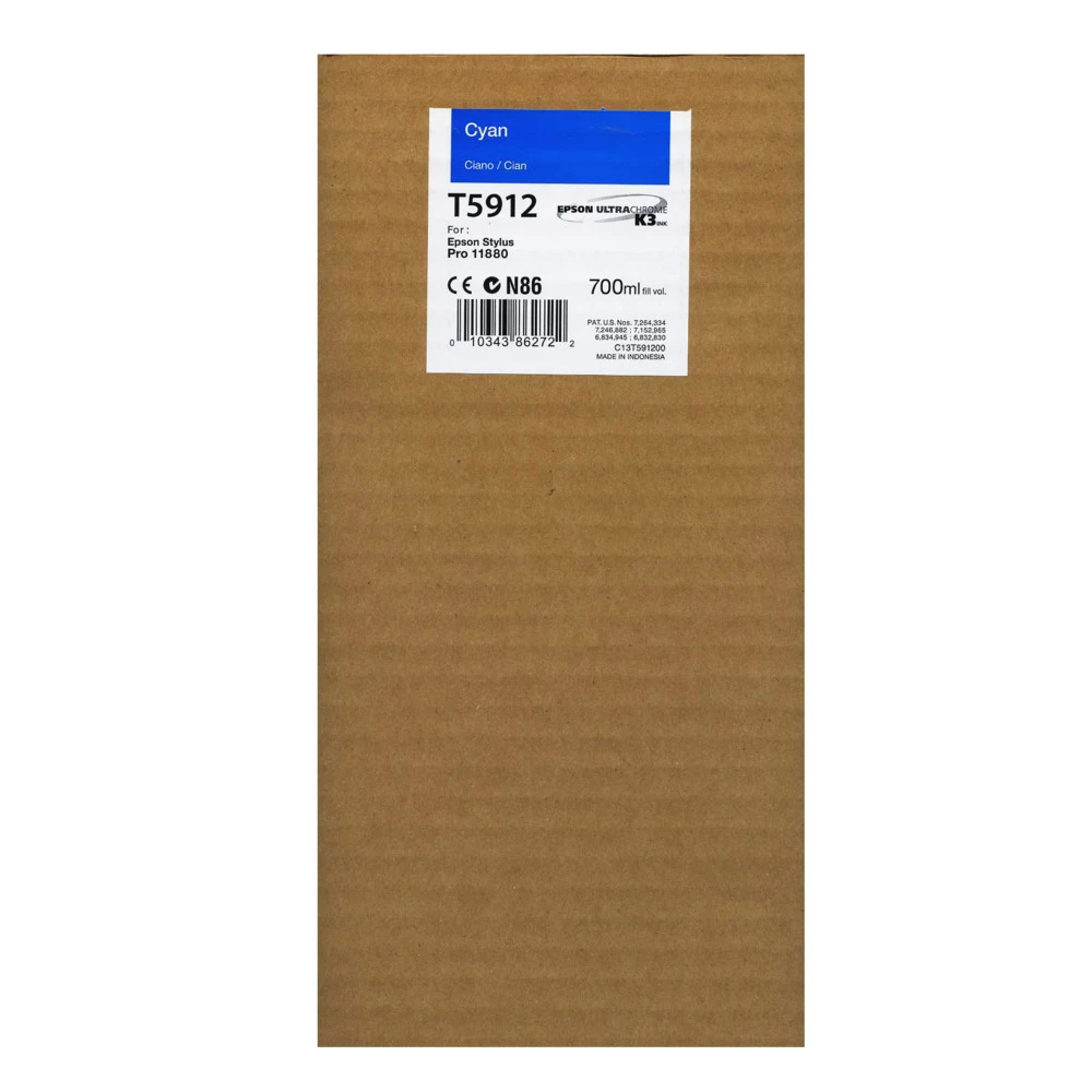Струйный картридж Epson T5912 голубой, 700 мл, для Epson Stylus 11880