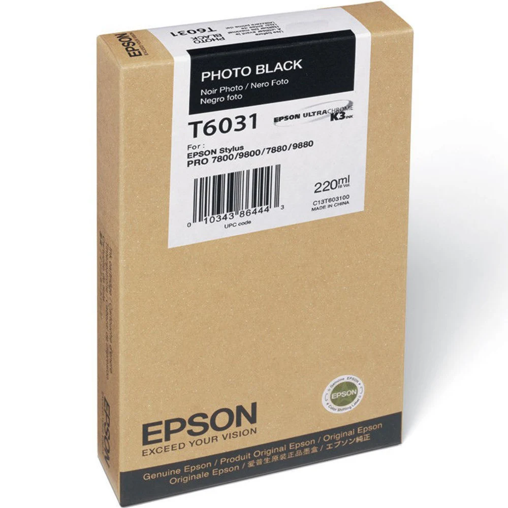 Картридж струйный Epson T6031 C13T603100 черный (220мл) для Epson St Pro 7880/9880
