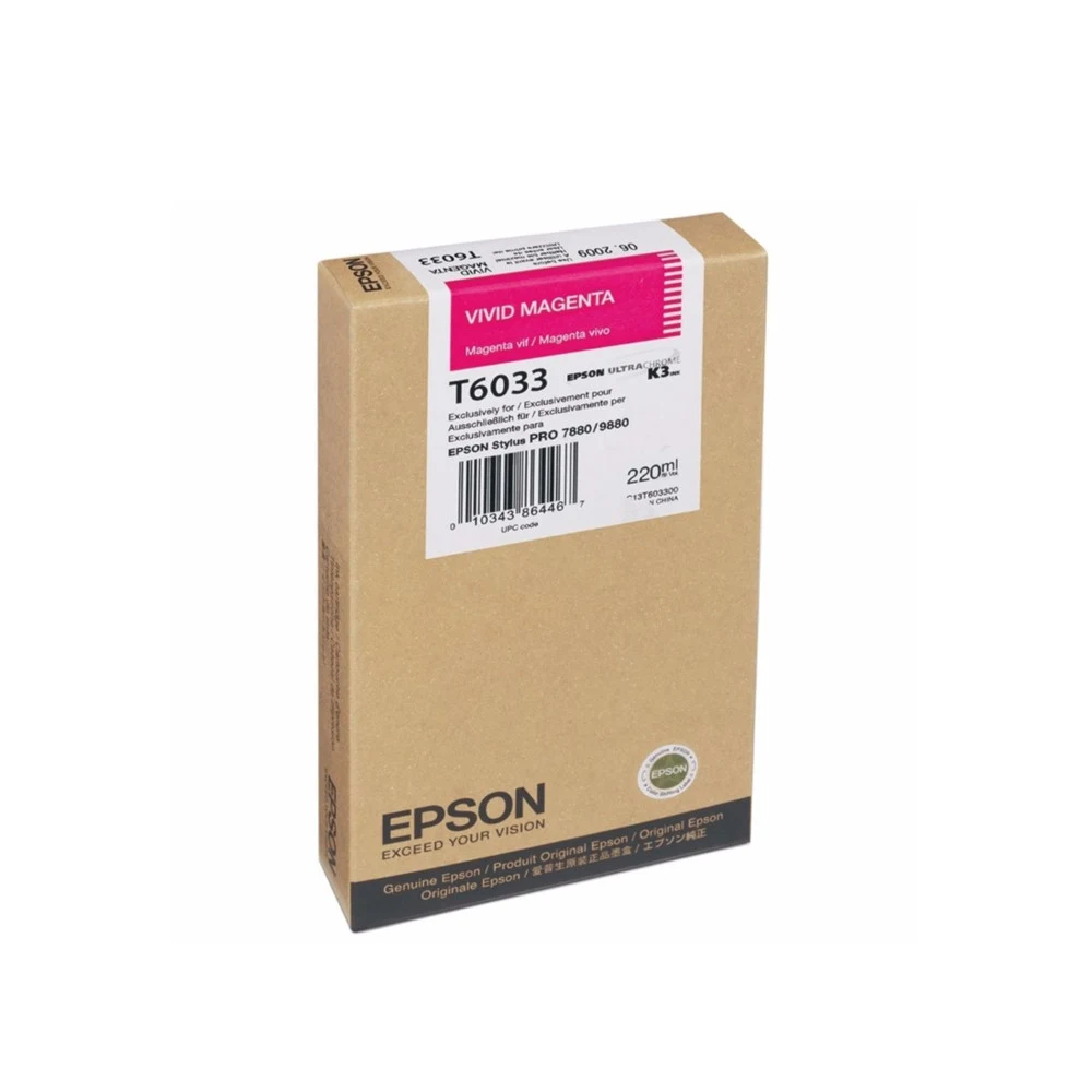 Картридж Epson C13T603300 SP-7880/9880 пурпурный Вид: Картридж Для бренда: Epson Производитель: Epson Ресурс: 220 мл Тип: Картридж EPSON Тип печати: Струйная Цвет: Пурпурный Пурпурный картридж Vivid