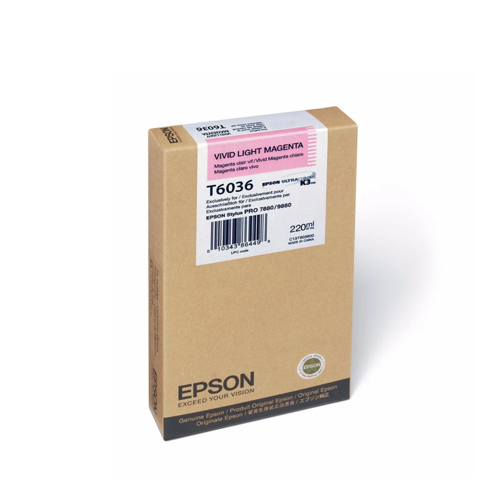 Картридж Epson C13T603600 SP-7880/9880 светло-пурпурный Тип: Картридж Назначение картриджа: Принтеры и МФУ Технология печати: Струйная Цвет: Светло-пурпурный Вес брутто: 433 г
