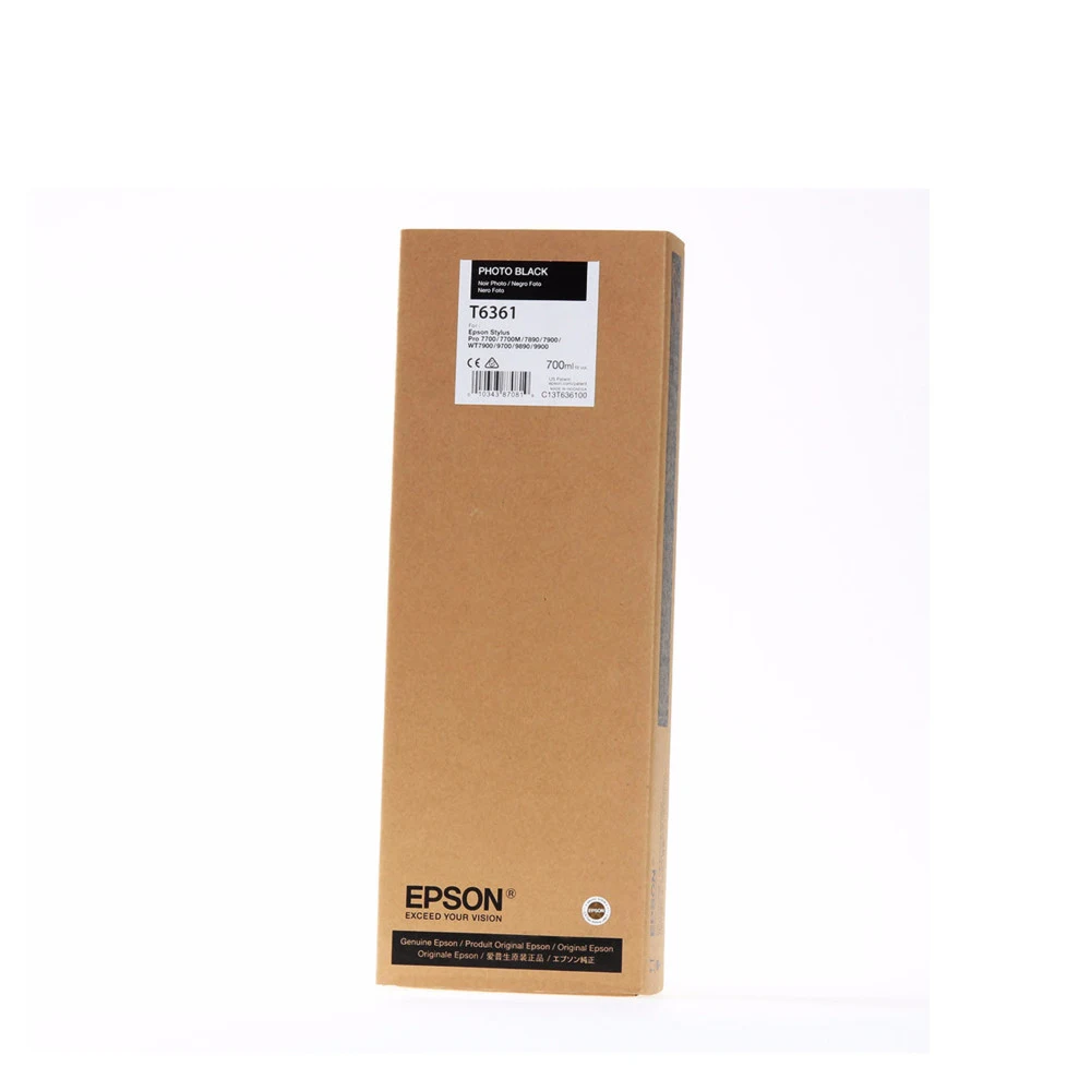 Картридж струйный Epson C13T636100 Photo Black 700 ml для Epson Stylus Pro 7900/9900 Вид: Картридж Для бренда: Epson Производитель: Epson Ресурс: 700 мл Тип: Картридж EPSON Тип печати: Струйная Цвет